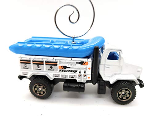 White Water Rapids Rescue Boat Truck Custom Diecast Christmas Ornament