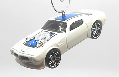 1970 Pontiac Firebird White Blue Stripe Christmas Ornament
