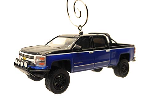 2015 Chevy Silverado Truck Custom Blue Christmas Ornament