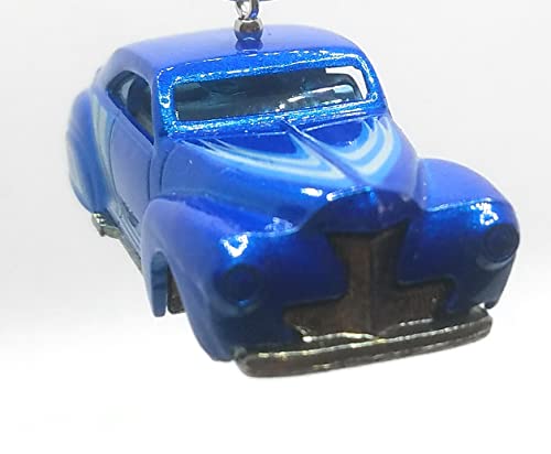 1941 Ford Coupe Tail Dragger Blue Silver Decals Christmas Ornament
