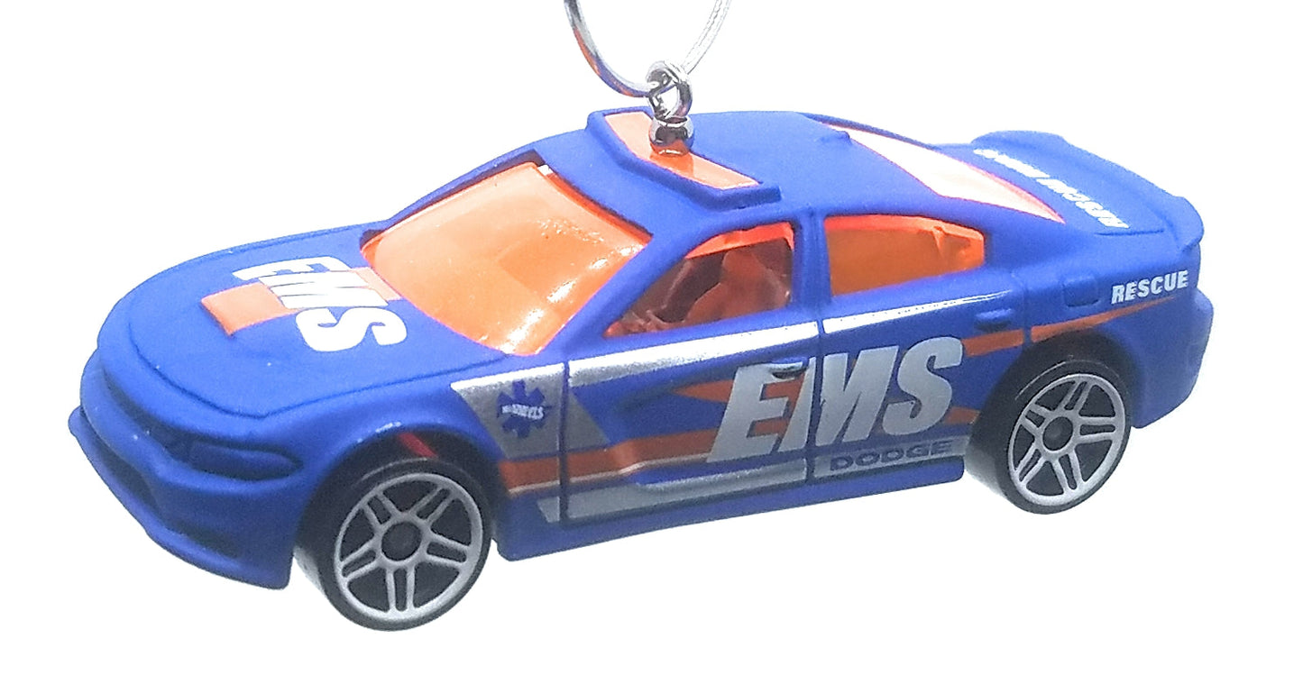 2015 Dodge Charger SRT Rescue Vehicle Blue Orange White Christmas Ornament