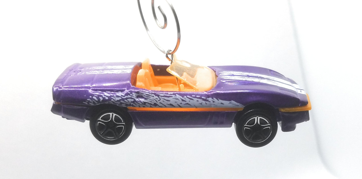 1980s Chevy Corvette Purple Orange Christmas Ornament