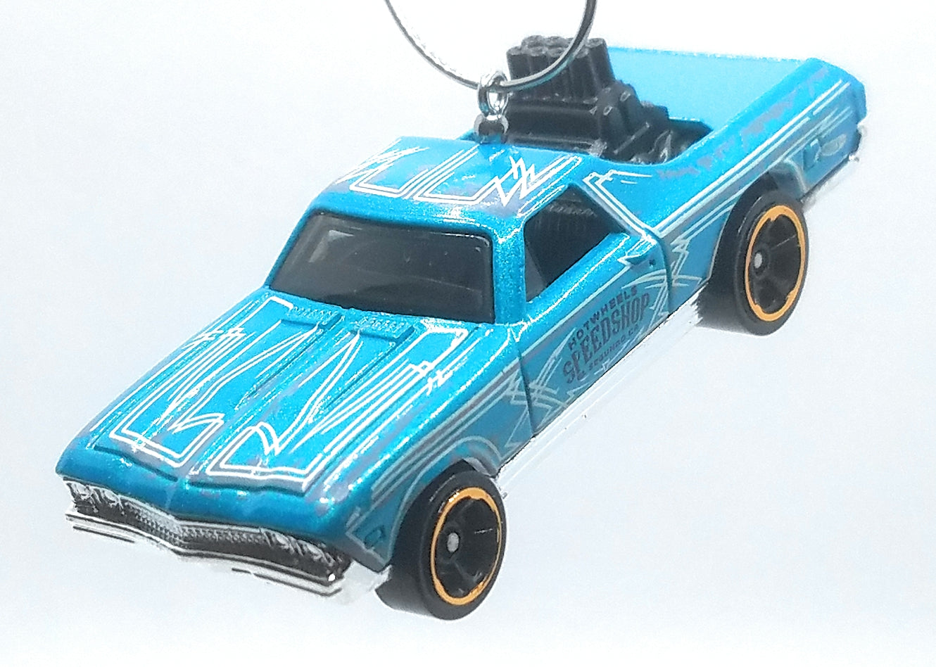 1968 Chevy El Camino Blue White Pin Stripes Christmas Ornament