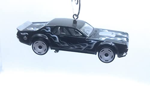 1968 Mercury Cougar Black White Flames Christmas Ornament