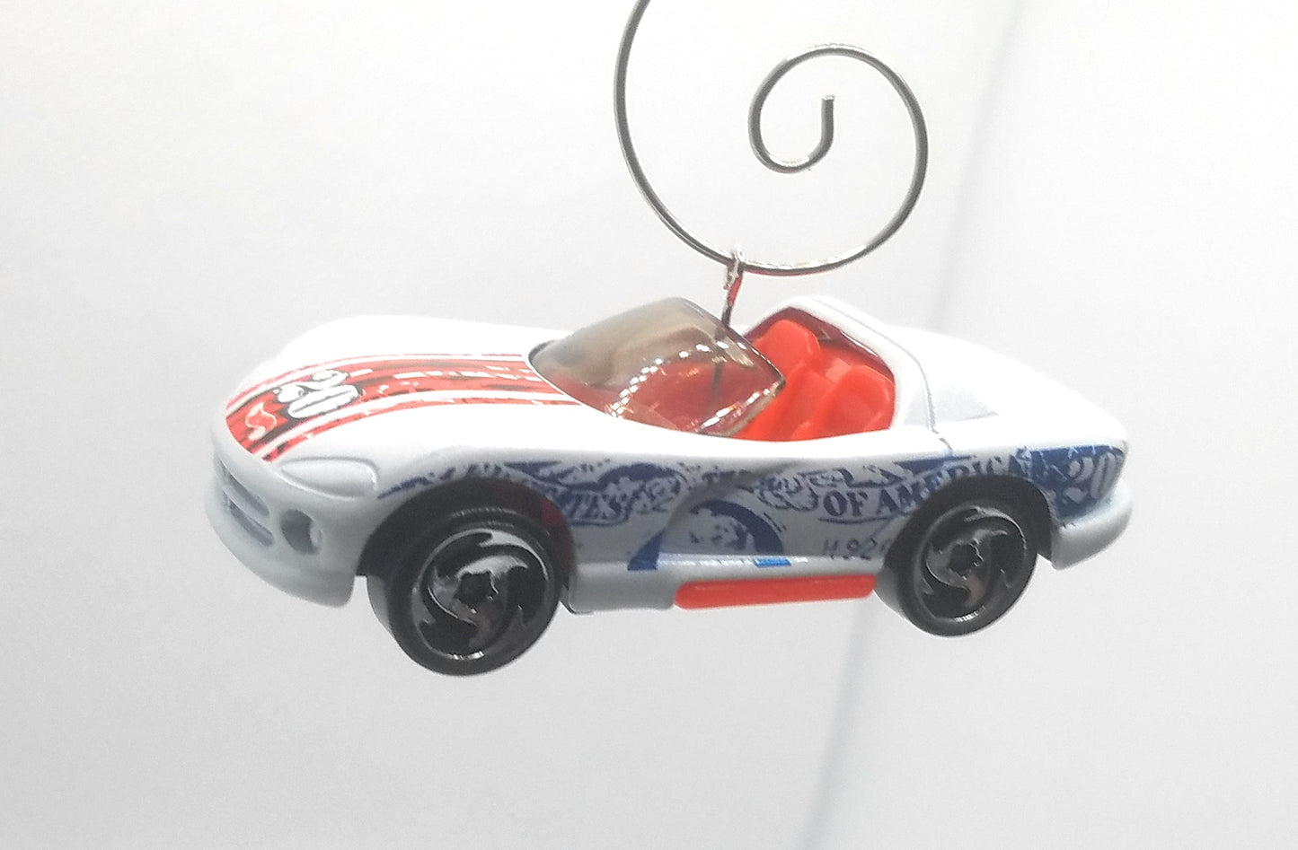 Dodge Viper RT/10 White Red Blue Christmas Ornament