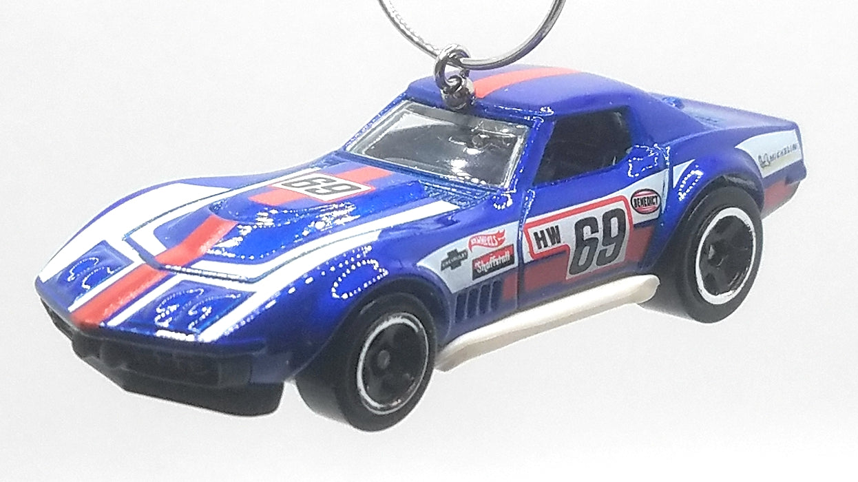1969 COPO Chevy Corvette Blue White Red Christmas Ornament
