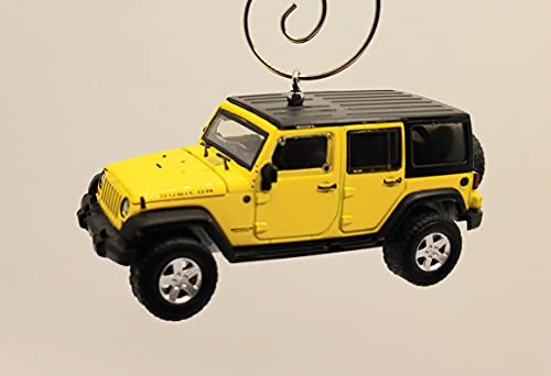 2008 for Jeep Wrangler Rubicon JKU Yellow Christmas Ornament