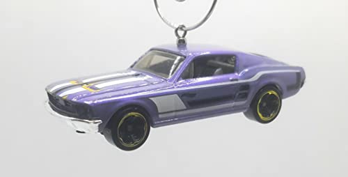 1967 Ford Mustang Purple White Stripes Christmas Ornament