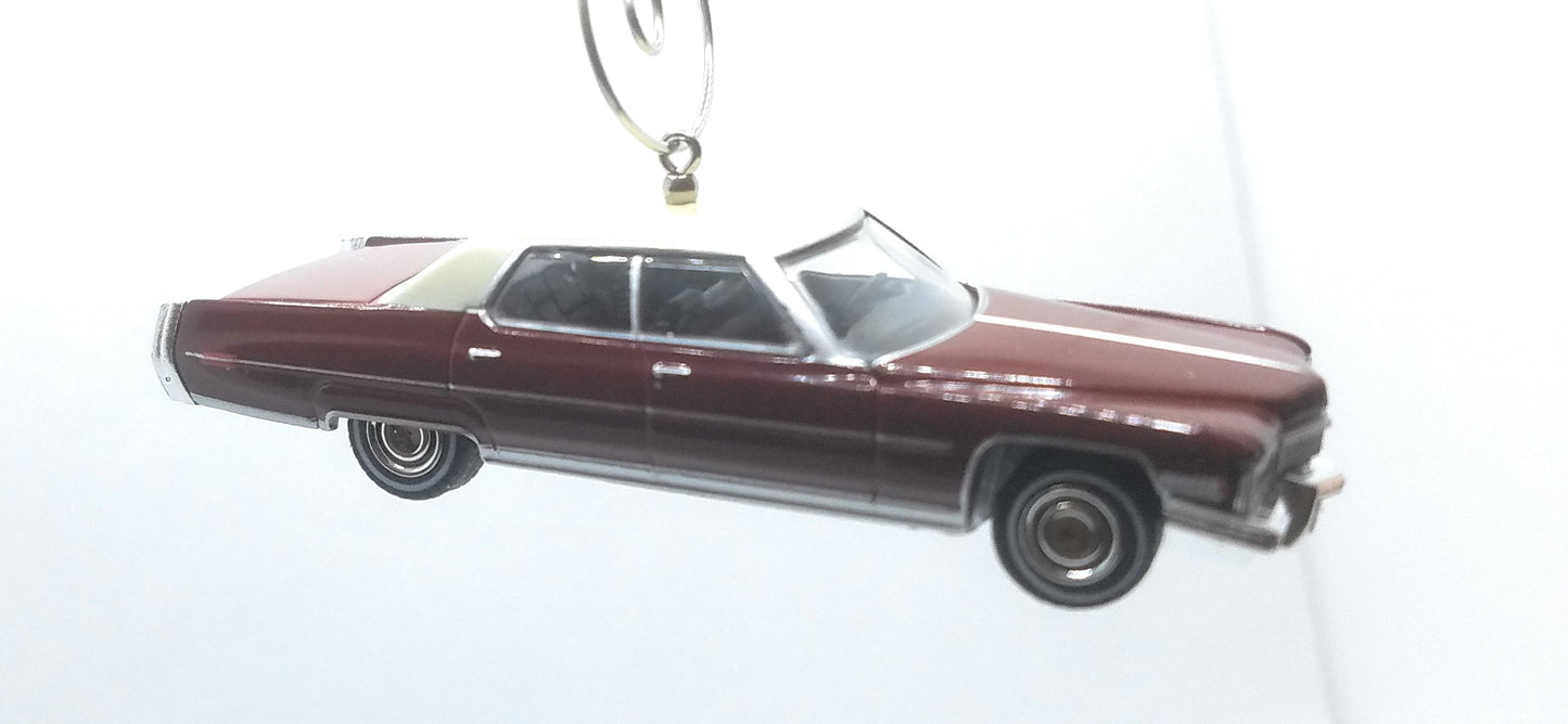 1973 Cadillac Sedan Deville Dark Red Christmas Ornament