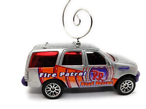 Ford Expedition Fire Patrol SUV Custom Diecas Silver Christmas Ornament