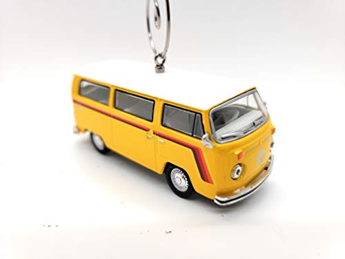 1975 Volkswagen VW Type 2 Van Bus Custom Diecast Yellow Christmas Ornament