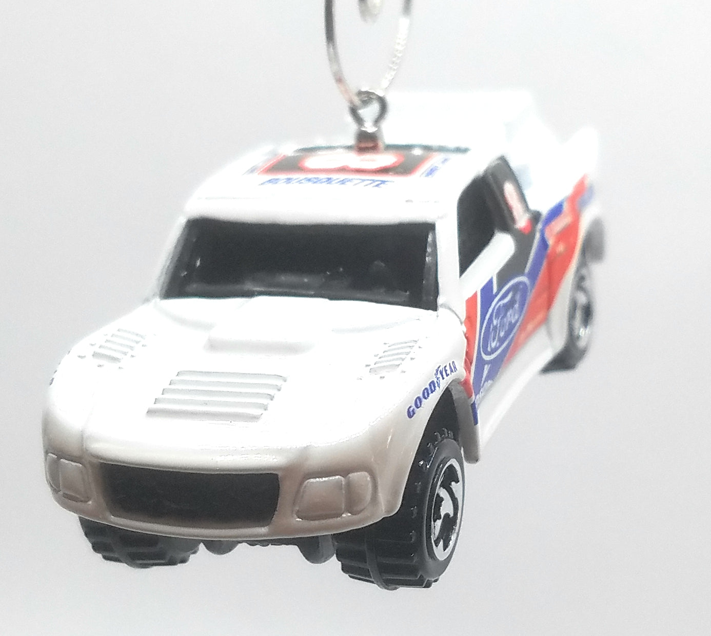 1997 Ford F-150 Baja Truck White 8 Black Decal Christmas Ornament