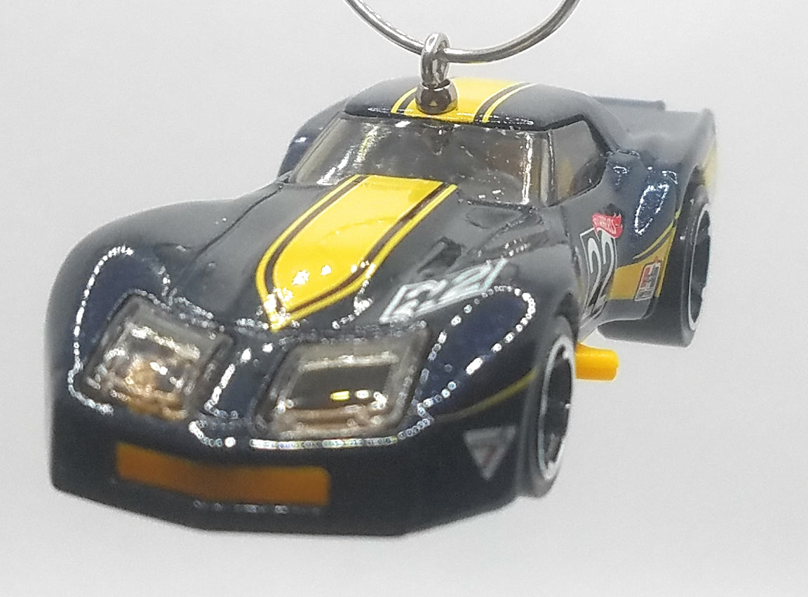 1976 Greenwood Chevy Corvette Black/Yellow Stripe Christmas Ornament
