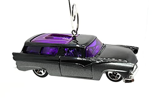 1955 Ford Ranch Wagon 8 Crate Black Purple Christmas Ornament
