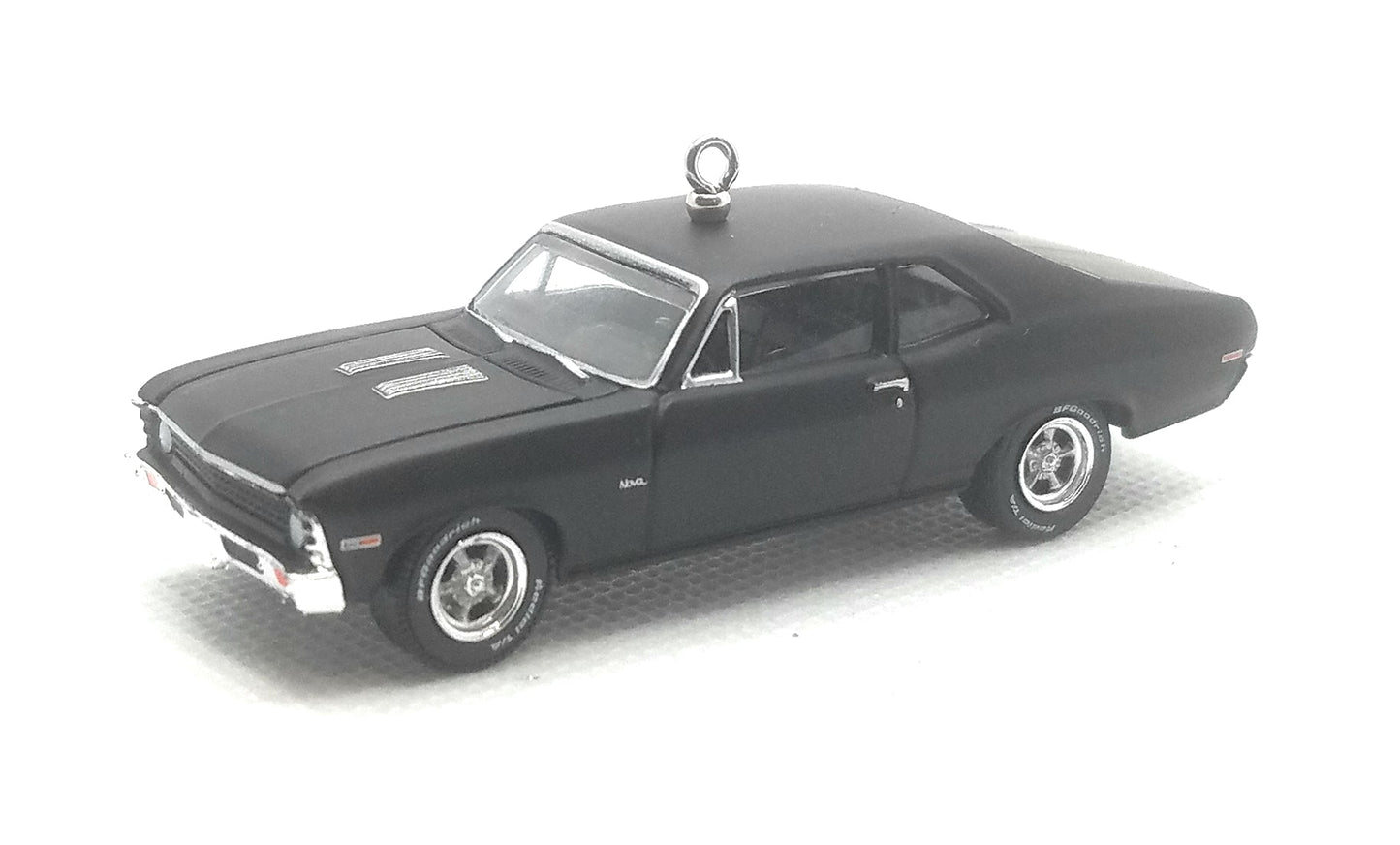 1969 Chevy Nova Matte Black Christmas Ornament