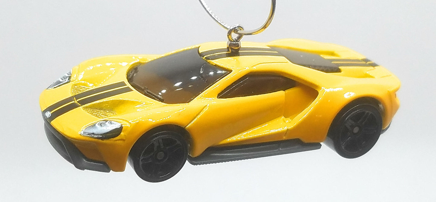 2017 Ford GT Yellow Black Stripes Christmas Ornament