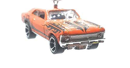 1988 Chevy Nova Orange Black Flames Christmas Ornament