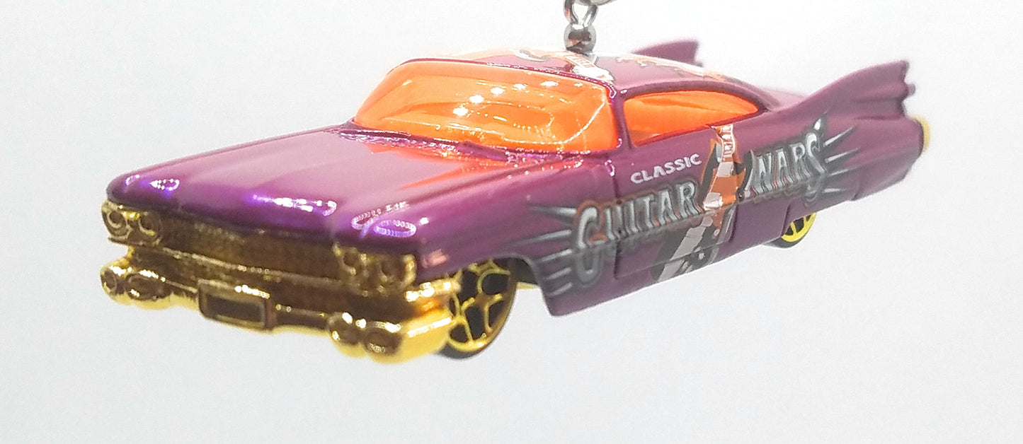 1959 Cadillac Magenta Guitar Wars Decal Christmas Ornament