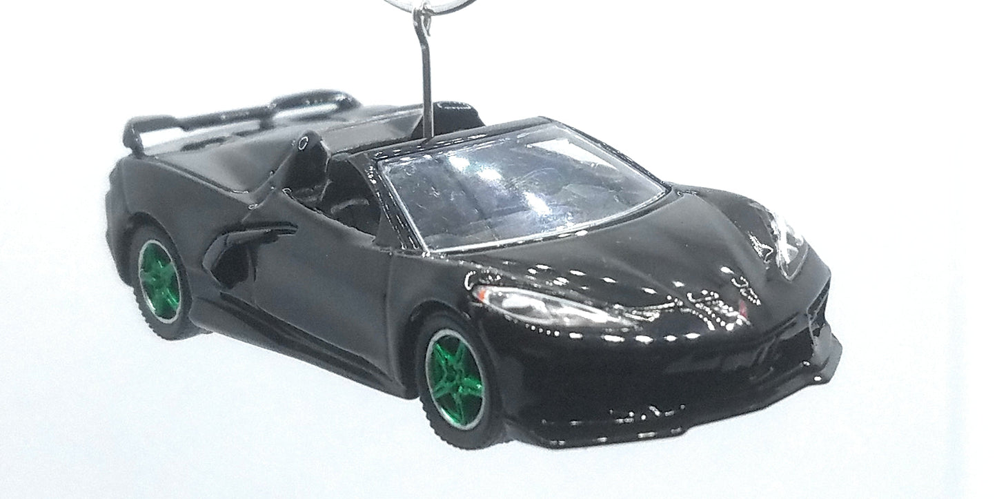 2020 Chevy Corvette C8 Convertible Black Ltd Ed Christmas Ornament