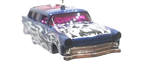 1955 Ford Ranch Wagon 8 Crate Blue White Flames Christmas Ornament