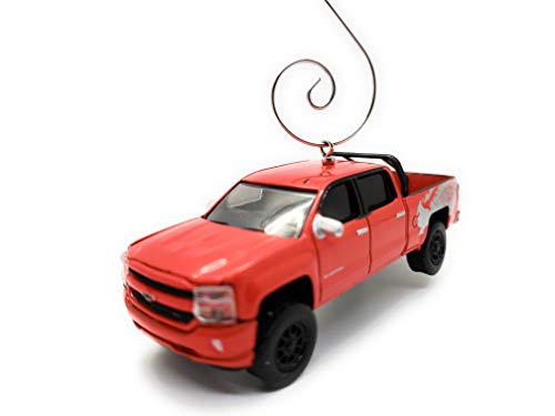 2018 Chevy Silverado Truck Custom Diecast Red Christmas Ornament