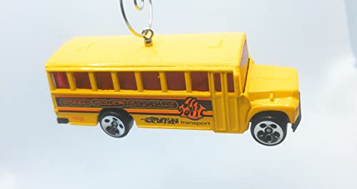 Yellow School Bus Speed Power Christmas Ornament