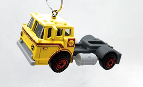 1965 Ford C900 Diesel Semi Truck Yellow Christmas Ornament