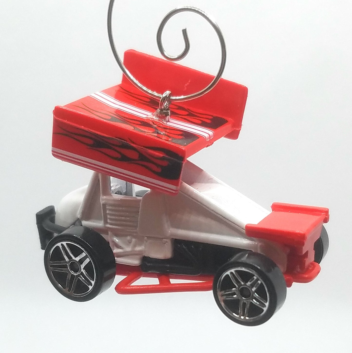 Sprint Car Slideout Red White Christmas Ornament