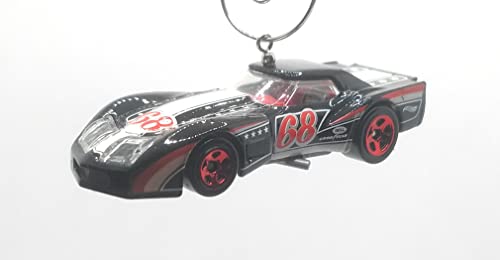 1976 Greenwood Chevy Corvette Black White Red Stripes Christmas Ornament