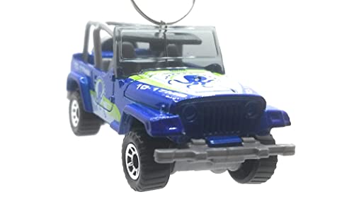 1998 Jeep Wrangler TJ Blue Christmas Ornament