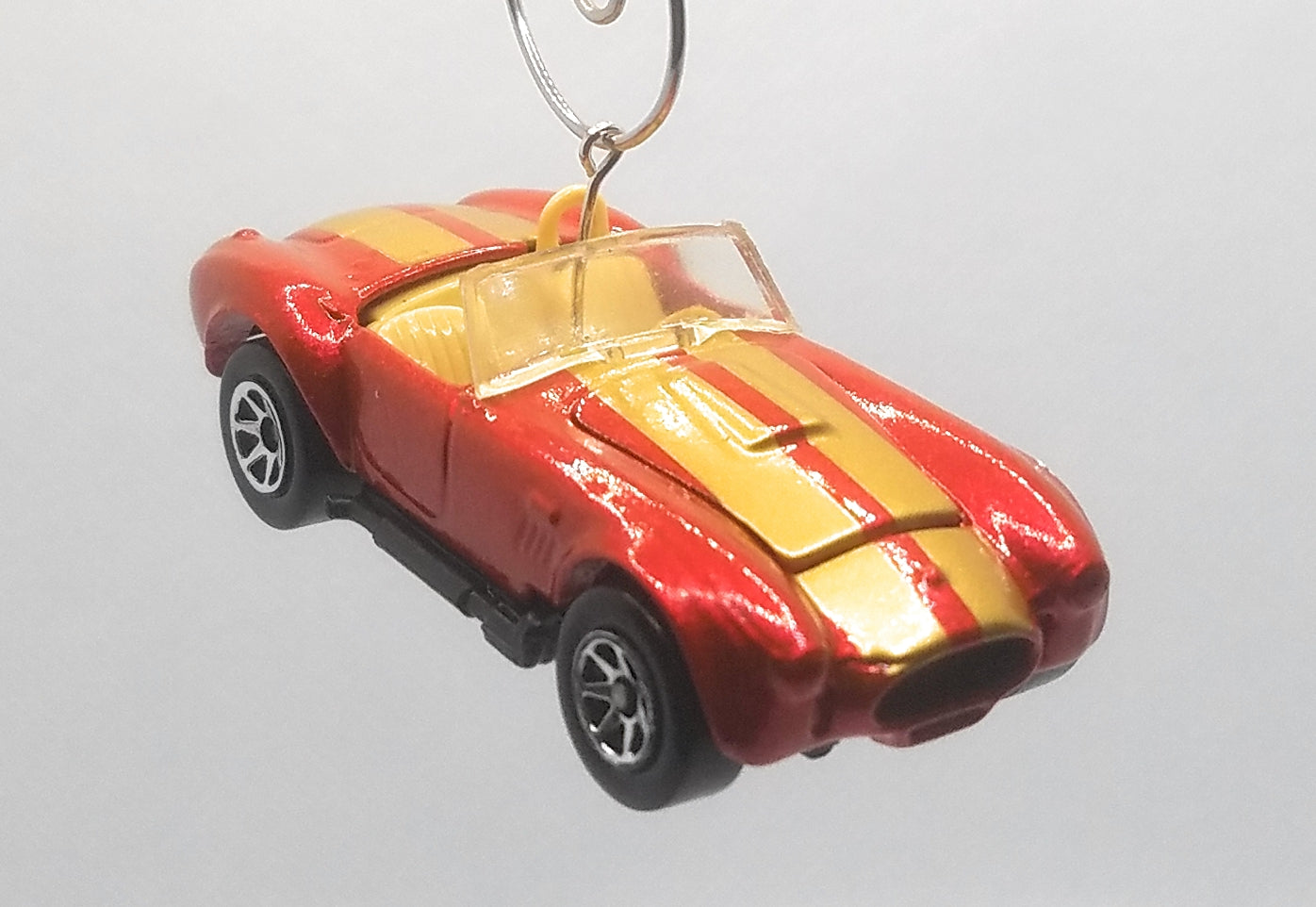 Shelby Cobra Convertible Red/Gold Stripes Christmas Ornament