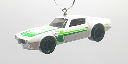 1973 Pontiac Firebird White Green Decal Christmas Ornament