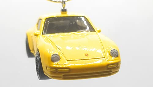 1996 Porsche Carrera Yellow Christmas Ornament