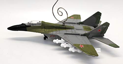 Mikoyan MiG-29 Fulcrum Jet Aircraft Airplane Custom Gray Christmas Ornament