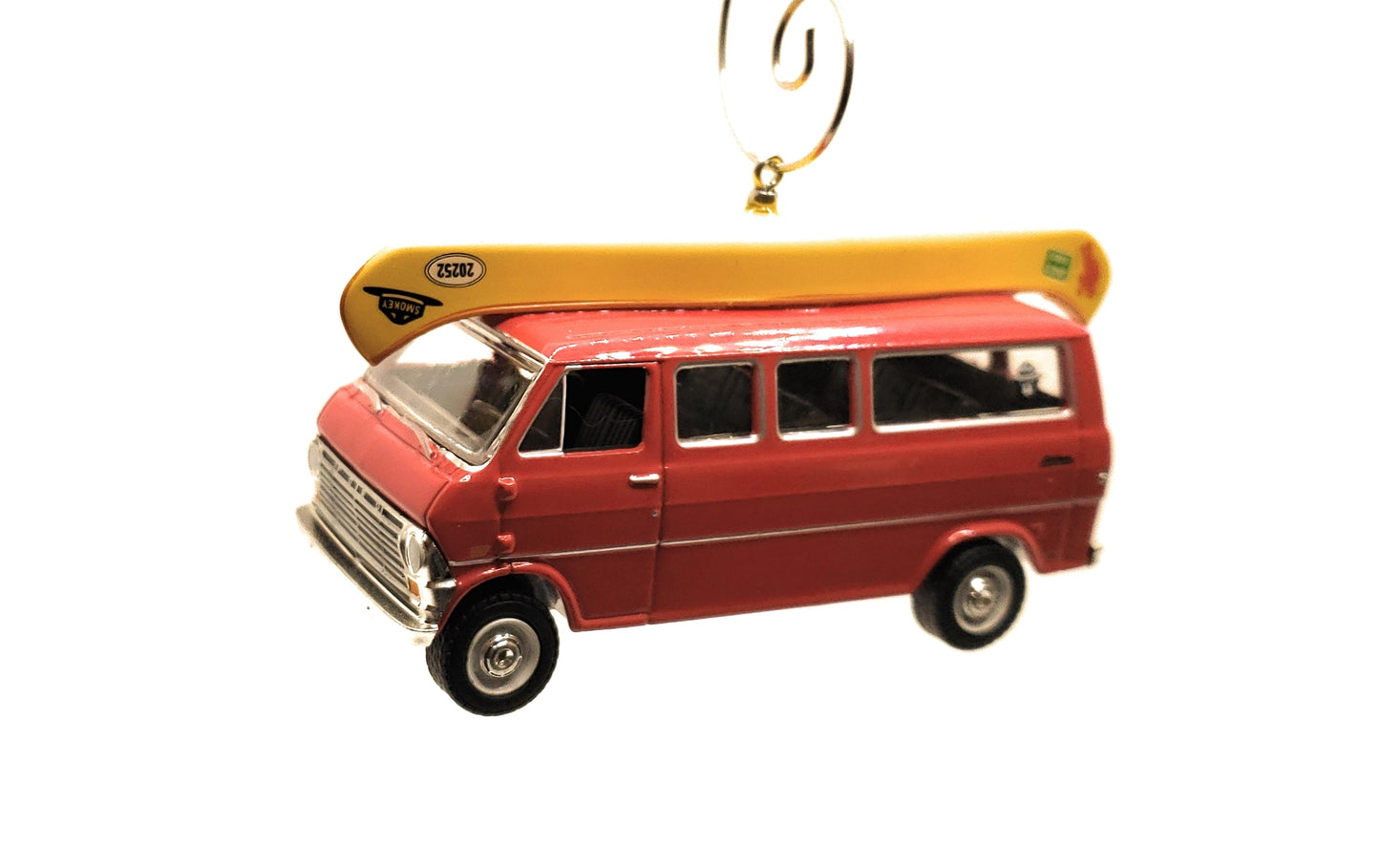 1969 Ford Club Wagon Van with Canoe Christmas Ornament