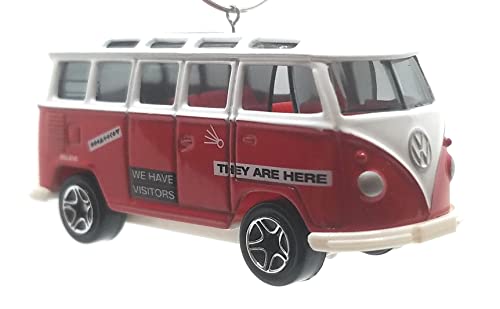 1967 Volkswagen Transporter Van Bus Red White Christmas Ornament