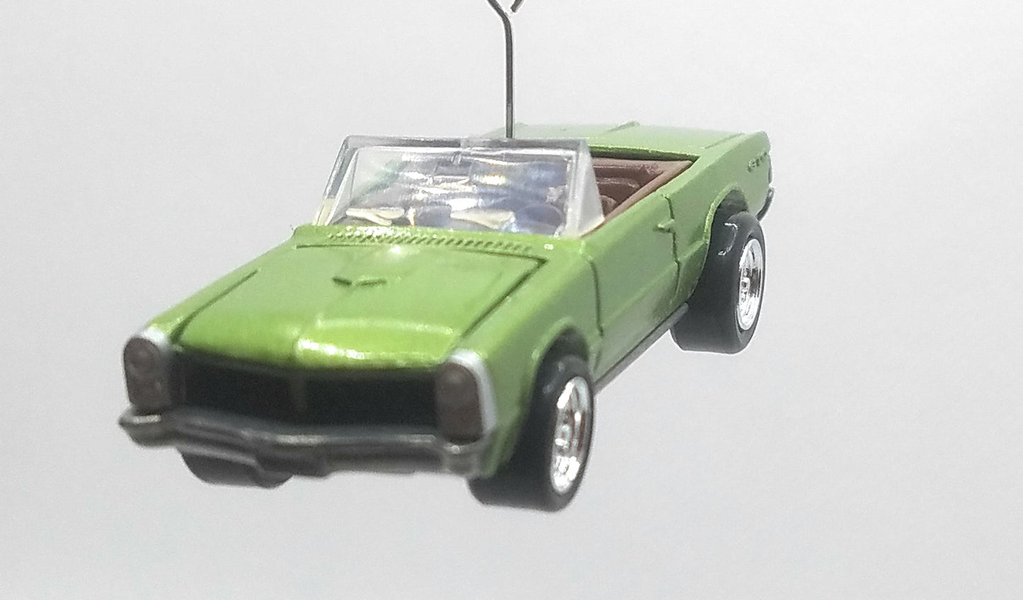 1965 Pontiac GTO Convertible Green/Brown Interior Christmas Ornament