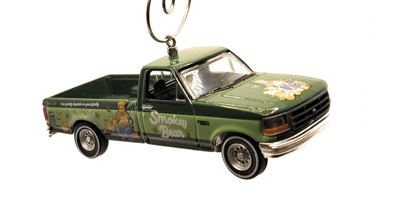 1995 Ford F-250 Truck Green Smokey Bear Christmas Ornament