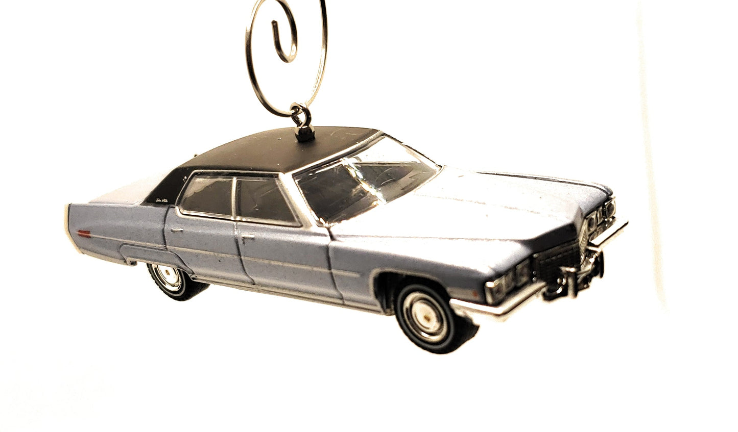 1972 Cadillac Sedan Deville Blue Christmas Ornament