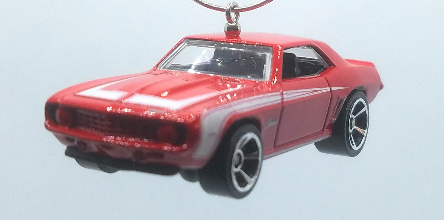 1969 COPO Chevy Camaro Red/White Decals Christmas Ornament