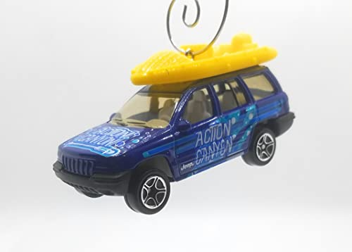 Jeep Grand Cherokee White Water Raft Blue Christmas Ornament