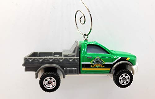 2016 Ram Flatbed Truck Car Custom Diecast Green Christmas Ornament