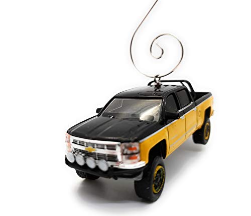 2015 Chevy Silverado Truck Custom Diecast Yellow Christmas Ornament