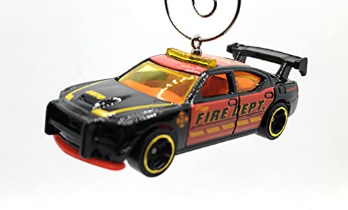 Dodge Charger Drift Fire Dept Black Christmas Ornament