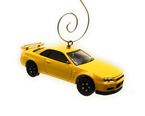 2001 Nissan Skyline GT-R Custom Yellow Christmas Ornament