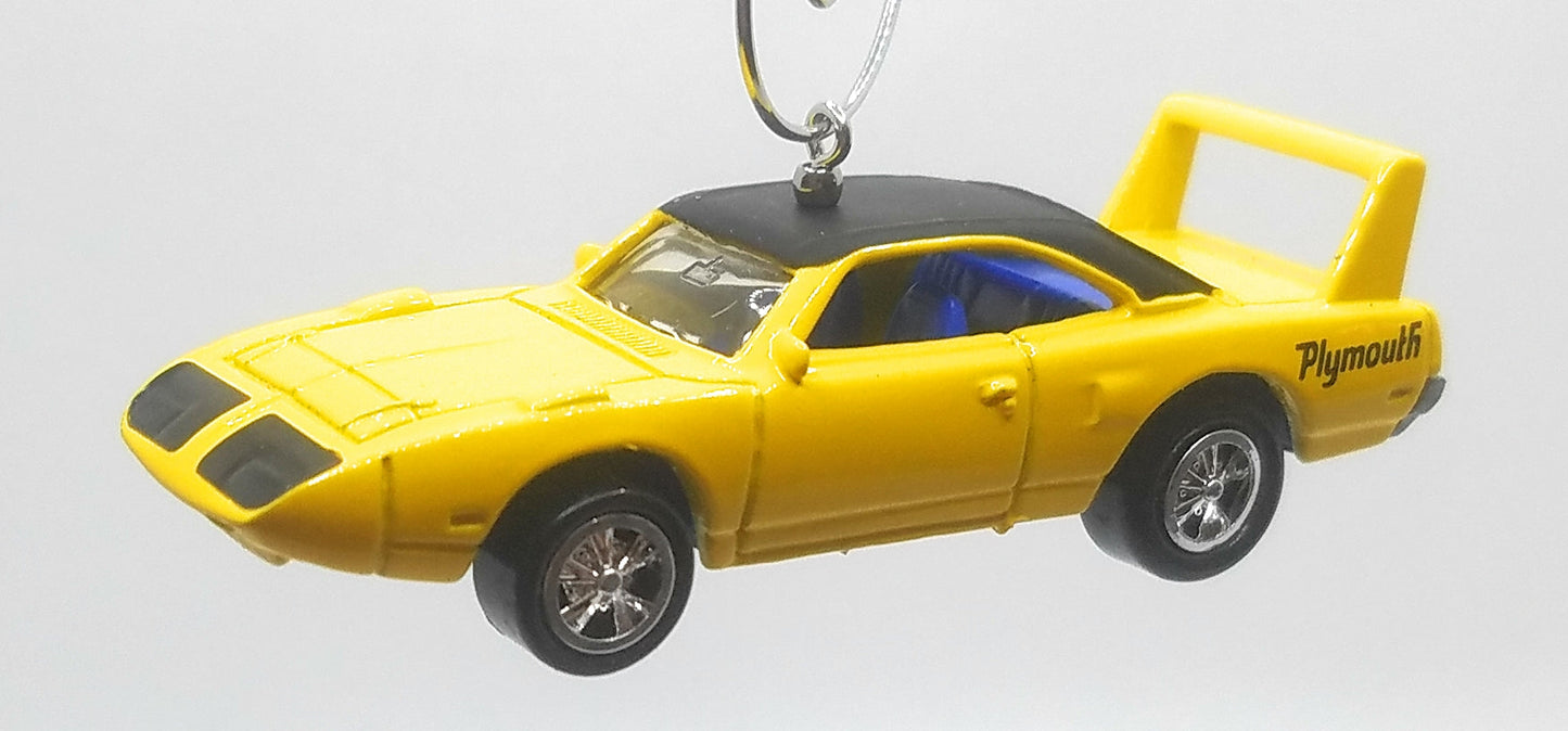 1970 Plymouth Superbird Yellow Black Christmas Ornament