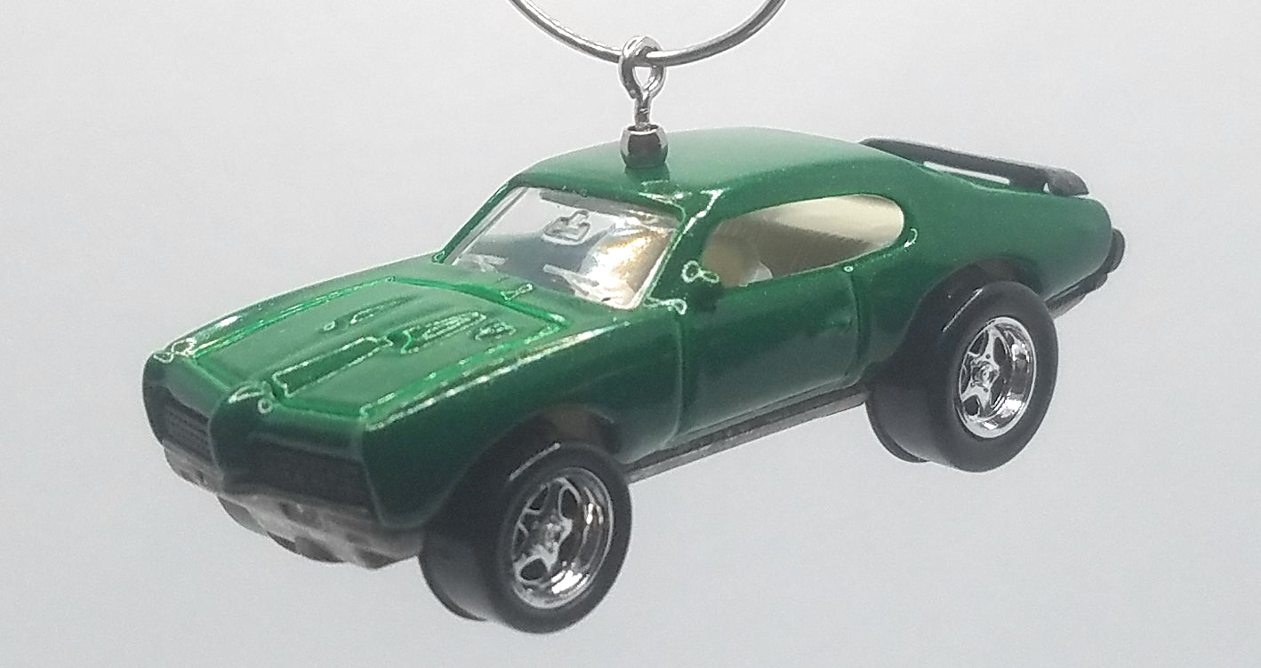 1969 Pontiac GTO Judge Green/White Interior The Spoiler Christmas Ornament