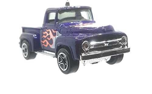 1956 Ford Pick-up Truck PurpleWith Flames Christmas Ornament
