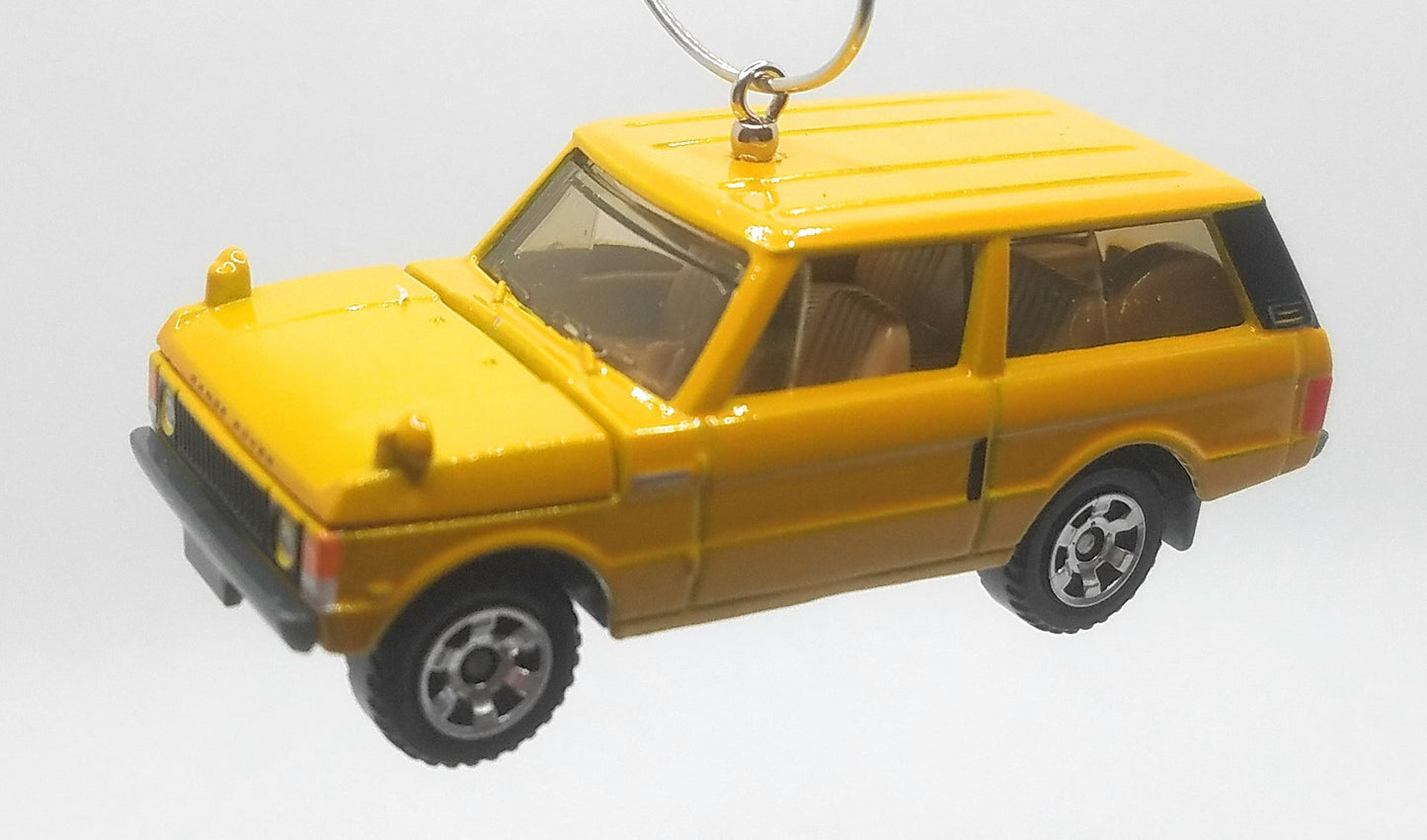 1975 Range Rover Orangish Yellow Christmas Ornament