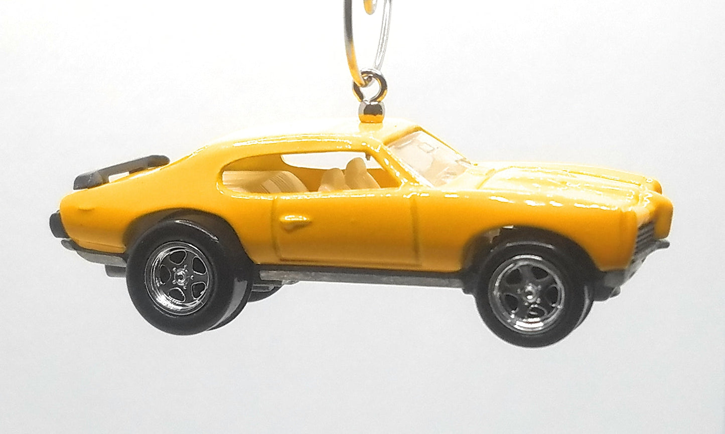 1969 Pontiac GTO Judge The Spoiler Yellow Christmas Ornament